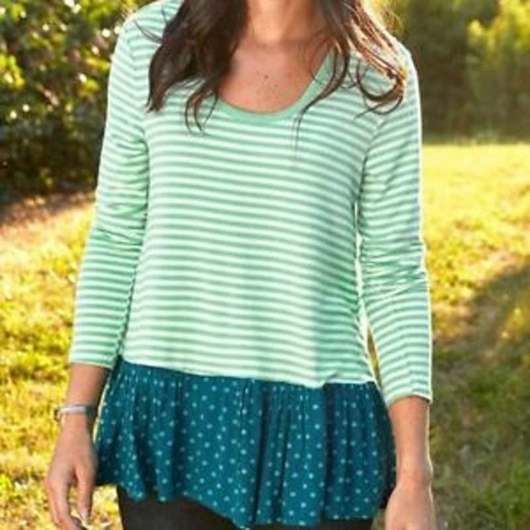 Matilda Jane Striped + Dot Peplum Ruffle Tunic Top NEW Size S - Picture 5 of 5